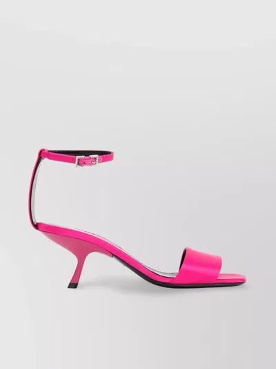 SERGIO ROSSI SCULPTED KITTEN HEEL SANDALS