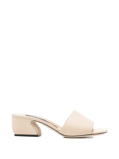 Sergio Rossi Sculpted-heel Sandals In Neutral