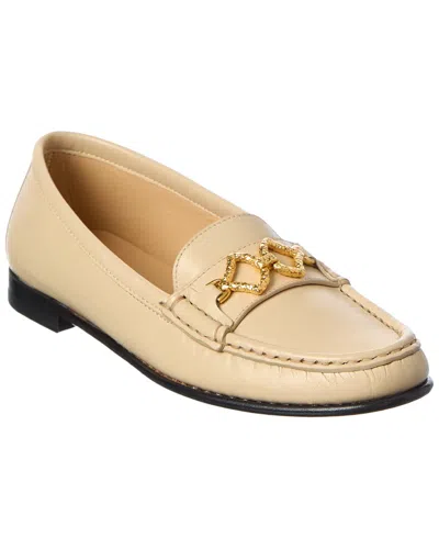 Sergio Rossi Sea Scale Leather Loafer In Neutral