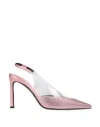 SERGIO ROSSI SERGIO ROSSI SERGIO ROSSI DECOLLETES WITH PINK STRASS WOMAN PUMPS PINK SIZE 8 OTHER FIBRES