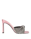 SERGIO ROSSI SERGIO ROSSI SERGIO ROSSI SANDAL WITH PINK STRASS WOMAN SANDALS PINK SIZE 8 OTHER FIBRES