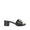 Sergio Rossi Crystal Embellished Block Heel Sandals In Black