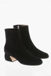 Sergio Rossi Si Covered Heel Suede Booties 5cm