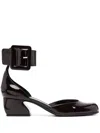 Sergio Rossi Si Rossi 45mm Patent-finish Buckled Pumps In Red