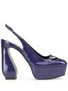 Sergio Rossi Si Rossi 85mm Slingback Pumps In Blue