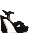 Sergio Rossi Open-toe Heeled Sandals In Black