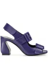 Sergio Rossi Si Rossi 90mm Leather Sandals In Purple