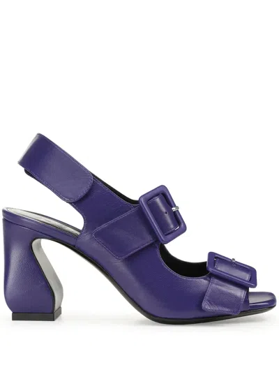 Sergio Rossi Si Rossi 90mm Leather Sandals In Purple