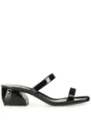 Sergio Rossi Si Rossi Patent-leather Sandals In Black