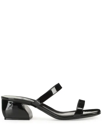 Sergio Rossi Si Rossi Patent-leather Sandals In Black