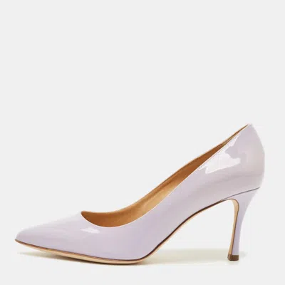 Pre-owned Sergio Rossi Size 38 Lilac Purple Patent Leather Pointed Toe Pumps