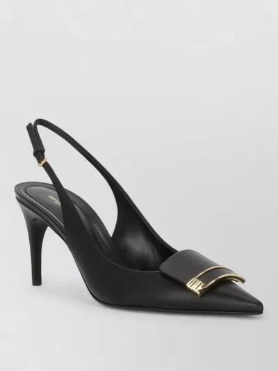 Sergio Rossi Slingback Pumps Arrowhead Detail Pointed Toe In Black