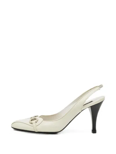 Pre-owned Sergio Rossi Slingback Pumps In Neutral