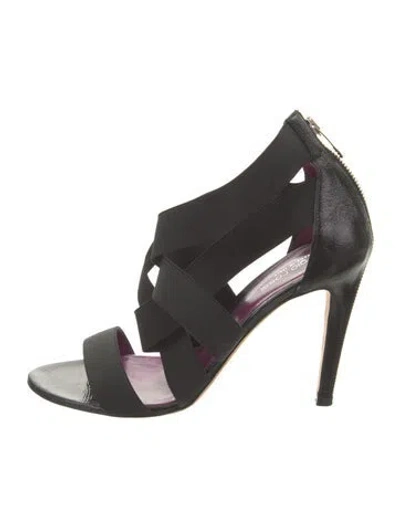 Pre-owned Sergio Rossi Slingback Sandals In Black