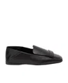 Sergio Rossi Square-toe Leather Loafers In Black