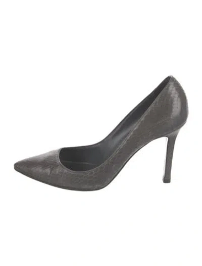 Pre-owned Sergio Rossi Snakeskin Patterned Pumps In Black
