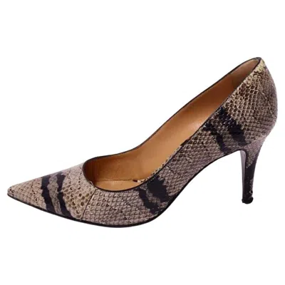 Pre-owned Sergio Rossi Snakeskin Pumps - Eu 38 In Brown