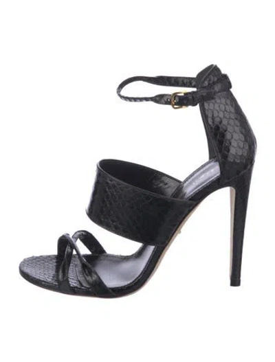 Pre-owned Sergio Rossi Snakeskin Sandals In Blue