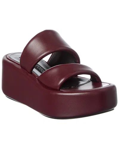 Sergio Rossi Spongy 10 Leather Platform Sandal In Red