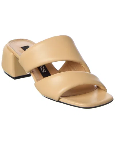 Sergio Rossi Spongy 45 Leather Sandal In Neutral