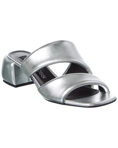 Sergio Rossi Spongy 45 Leather Sandal In Silver
