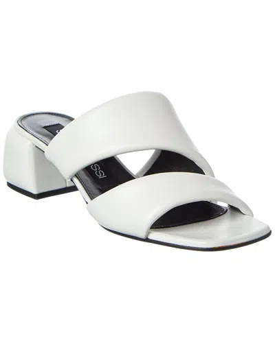 Sergio Rossi Spongy 45 Leather Sandal In White