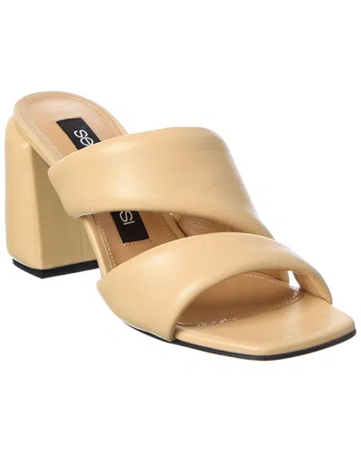 Sergio Rossi Spongy 80 Leather Sandal In Neutral