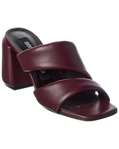 Sergio Rossi Spongy 80 Leather Sandal In Burgundy