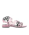 Sergio Rossi Spiral Square Strappy Sandals In Pink