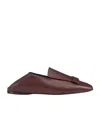 Sergio Rossi Square Head Loafer Shoes In Red
