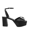 Sergio Rossi Square-headed High-heeled Sandals In Black