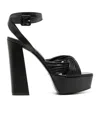 Sergio Rossi Square-headed High-heeled Sandals In Black