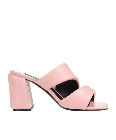 SERGIO ROSSI SQUARE-HEADED HIGH-HEELED SANDALS