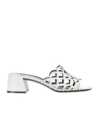 SERGIO ROSSI SQUARE-HEADED HIGH-HEELED SANDALS