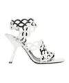 Sergio Rossi Square-headed High-heeled Sandals In White