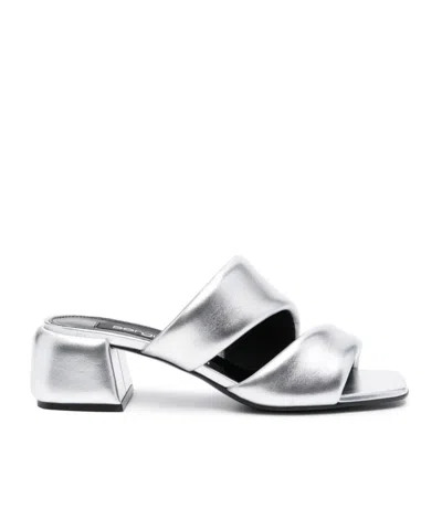 SERGIO ROSSI SQUARE-HEADED HIGH-HEELED SANDALS