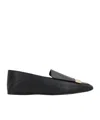 Sergio Rossi Square Toe Slip-on Loafers In Black