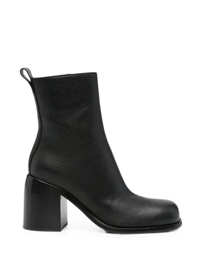 Sergio Rossi Square-toe Block-heel Ankle Boots In Black
