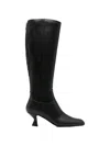 Sergio Rossi Square-toe Leather Boot In Black