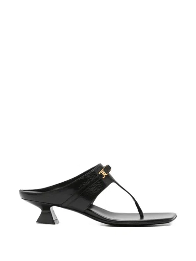 Sergio Rossi Square-toe Sandals In Black