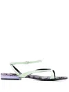 Sergio Rossi Sr Aracne Snake-print Sandals In Green