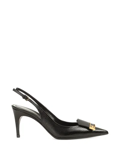 Sergio Rossi Sr Evolv Lizard-effect Heeled Pumps In Black