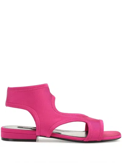 Sergio Rossi Sr Jane Cut-out Sandals In Fuchsia