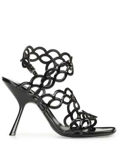 Sergio Rossi Sr Mermaid 100mm Leather Sandals In Black