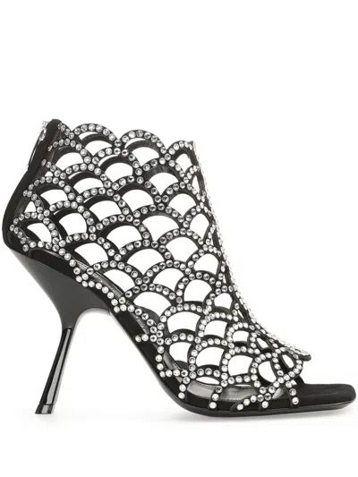 Sergio Rossi Sr Mermaid 100mm Rhinestone-embellished Sandals In Black