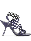 Sergio Rossi Sr Mermaid 60mm Leather Sandals In Purple
