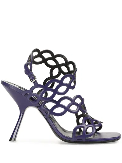 Sergio Rossi Sr Mermaid 60mm Leather Sandals In Purple