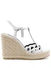Sergio Rossi Sr Mermaid 85mm Wedge Espadrilles In White