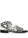 Sergio Rossi Sr Mermaid Crystal-embellished Sandals In Schwarz