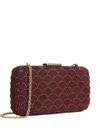 Sergio Rossi Sr Mermaid Crystal-embellished Suede Clutch In Burgundy